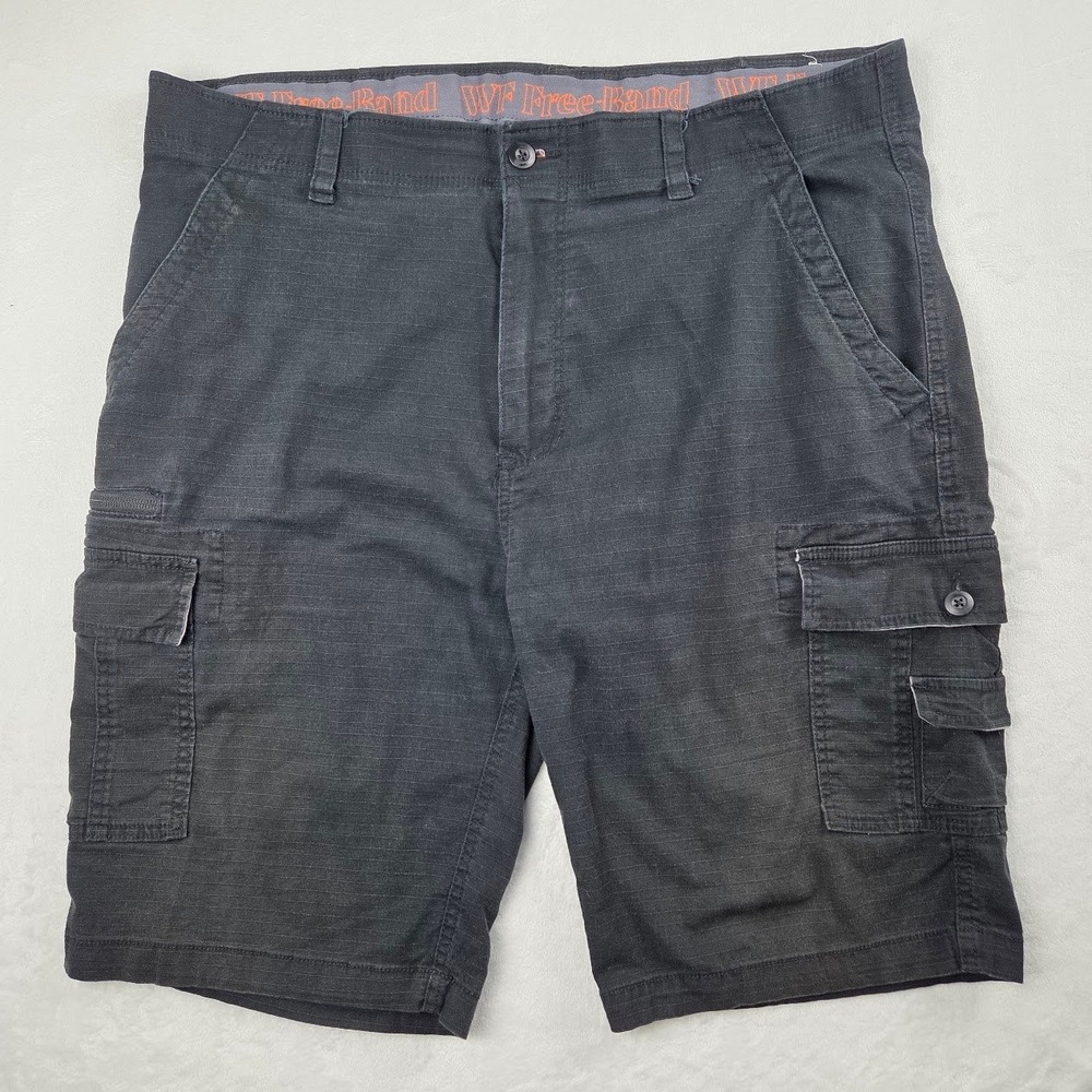 Wear First Cargo Shorts Mens 40 Blue Multi-Pocket Utility Casual Good